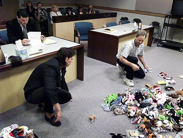 A couple divides their Beanie Baby collection.