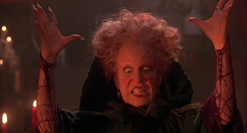 Bette Midler in her old-person makeup.
