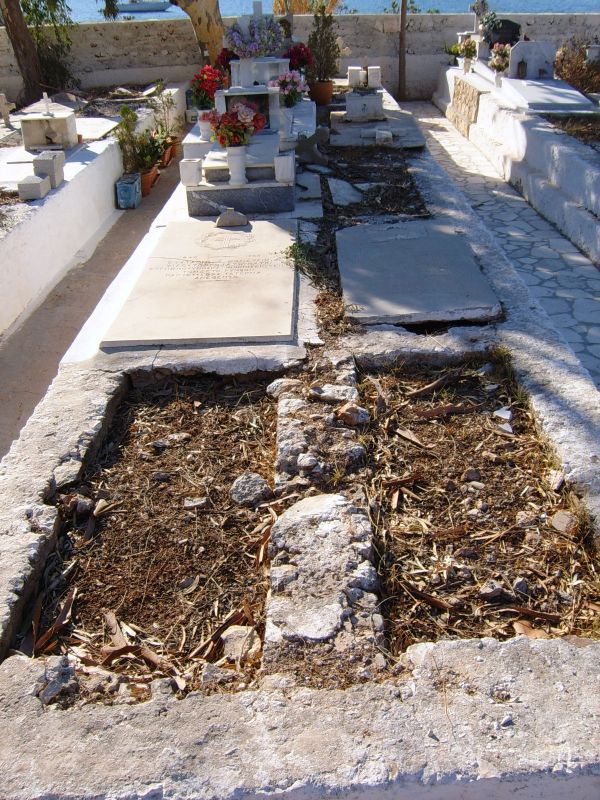 Empty graves and graves with in-tact covers.