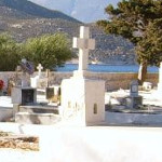 The rows of graves to the left as you enter.