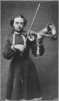 A Stroh violin being played (from the pages of Strand Magazine).