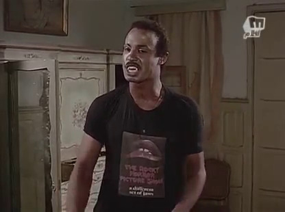 Old Spice guy puts on a Rocky Horror t-shirt.