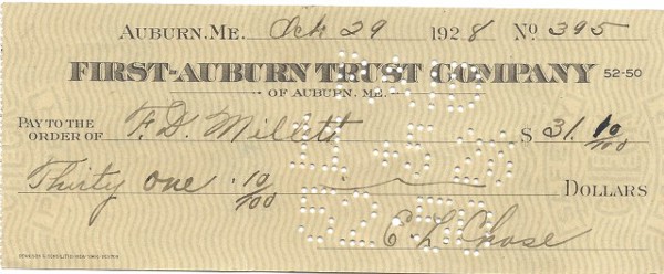 A check from the First-Auburn Trust Company